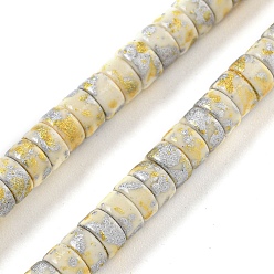 Кукурузный Шелк Синтетические бирюзовые бусины, покрытые краской для выпечки, с эмалью, диск, цвет колоса кукурузы, 4.5x2~2.5 мм, отверстие : 1 мм, около 155 шт / нитка, 15.24'' (38.7 см)