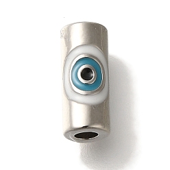 Платина Стойки покрытие латунь эмаль бисер, долговечный, Колонна с дурным глазом, платина, 11x5x5 мм, отверстие : 2 мм