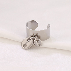 Нержавеющая Сталь Цвет Регулируемые кофейные зерна 304 манжеты из нержавеющей стали с открытыми кольцами, цвет нержавеющей стали, 15 мм, внутренний диаметр: регулируемый