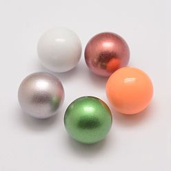 (52) Непрозрачная лаванда Латунные бусины с колокольчиками подходят в клетке, без отверстия , разноцветные, 14 мм