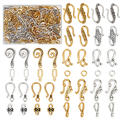 (52) Непрозрачная лаванда 120 шт. 12 стили застежки-крючки и S-образные крючки в тибетском стиле, разноцветные, 12~26x11~20.5 мм, отверстие : 3~5 мм, 10 шт / стили