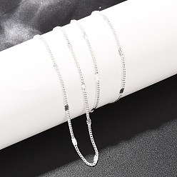 Посеребрённый 2Миллиметровые латунные цепочки в форме звезды для мужчин и женщин, 925 серебро покрытием, 17.72 дюйм (45 см)