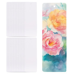 Белый 50шт. прямоугольные бумажные заготовки для открыток, открытка, белые, 150x50x0.3 мм