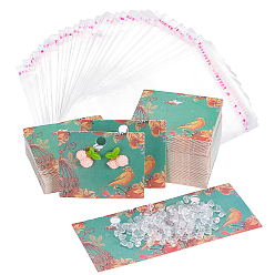 Colorful Kraft Paper Earring Display Cards, Stud Earring Card Holder, Rectangle, with Word Made in Korea, Colorful, 4.5x5x0.05cm, Hole: 0.15cm, 480pcs/set