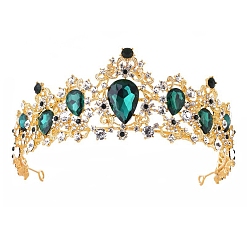 Синий Циркон Сплав со стразами гребень для волос, корона, синий циркон, 55x150 мм