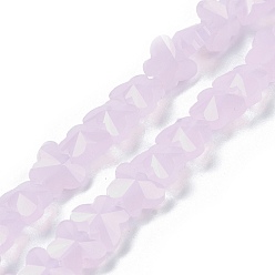 Pink Стеклянные бусины, имитация нефрита , бабочка, граненые, розовые, 8x10x5.5 мм, отверстие : 0.9 мм, около 55 шт / нитка, 15.47 дюйм (39.3 см)