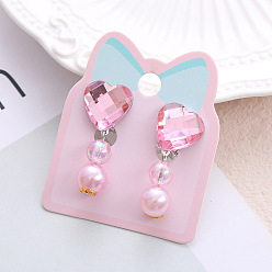 Сердце Клипсы из пластика для детей, платина, сердце, 40x15 мм