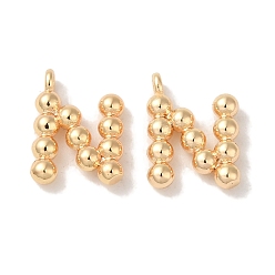 Настоящее золото 18K Латунные подвески, без кадмия, без никеля и без свинца, письмо амулеты, реальный 18 k позолоченный, 12x8.5x2 мм, отверстие : 1 мм