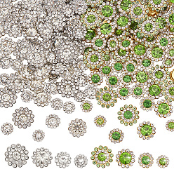 (52) Непрозрачная лаванда 200шт. 2 цвета железные стразы кабошоны, цветок, разноцветные, 9~14x4 мм, 100 шт / цвет