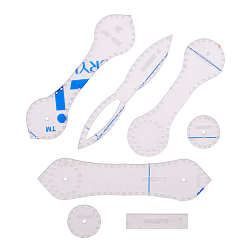 Прозрачный Акриловые шаблоны из кожи своими руками, брелки шаблон трафареты, кожаный брелок поделки, инструмент для стегания кожи, прозрачные, 31.5~165x31.5~39.5x2 мм, отверстие : 1.6~3 мм, 7 шт / комплект