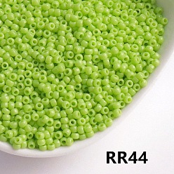 Зелено-Желтый Непрозрачные 6/0 стеклянные бусины, круглые, зеленый желтый, 6/0, 4 мм, Около 130 шт / 10 г