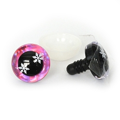 Ярко-Розовый Снежинка узор пластиковая кукла безопасность ремесло глаз, с распоркой, для поделок куклы игрушки кукольные плюшевые животные изготовление, ярко-розовый, 14 мм