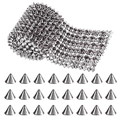 Черный 1 ярд 12-ряд смоляной шип-гвоздик конус с плоской задней частью панк-рок отделка сетка бисер рукоделие, чёрные, 97 мм