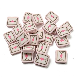 Linen Handmade Polymer Clay Cabochons, Polymer Clay Slices for Nail Art & Phone Cases, Envelope, Linen, 9x9.5x2mm, about 2000pcs/500g