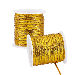 Or Ruban polyester, accessoires de vêtements, or, 1/8 pouces (3 mm), 100m/rouleau