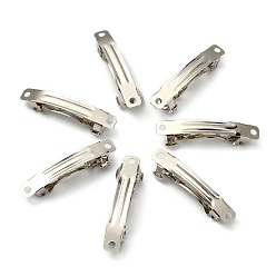 Платина Фурнитура утюг волос заколка, фурнитура французских зажим для волос, платина, 39x6x5 мм, отверстие : 2 мм