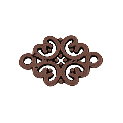 Красная Медь Тибетский стиль сплава цветок связывает соединители, без кадмия, без никеля и без свинца, Красная медь, 13x19.5x1 мм, Отверстие : 2 мм , около 930 шт / 1000 г