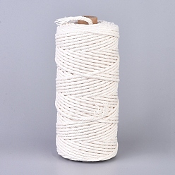 Белый Нити хлопчатобумажные, макраме шнур, декоративные нитки, для поделок ремесел, упаковка подарков и изготовление ювелирных изделий, белые, 2 мм, около 109.36 ярдов (100 м) / рулон