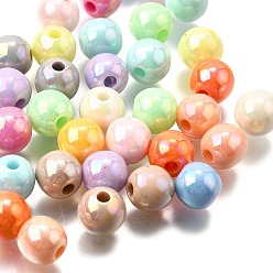 (52) Непрозрачная лаванда Непрозрачные акриловые бусины, круглые, с покрытием AB цвета, разноцветные, 7.5x7.5 мм, отверстие : 2 мм, 1785 шт / 500 г