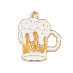 Другие Подвески из эмали и сплава, золотые, бокалы для вина, 24x20x1.5 мм, отверстие : 1.6 мм