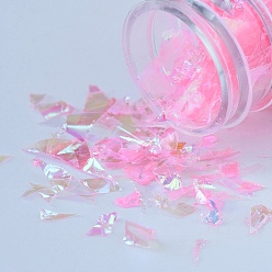 Бледно-Розовый Пластиковые конфеты блестки / пайетка чип, уф-наполнитель смолы, для изготовления ювелирных изделий из эпоксидной смолы, розовый жемчуг, 3~25x2.8~6.5 мм