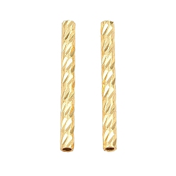 Echt 18 k vergoldet Messing Perlen, Twisted Tube, Gestell, langlebig überzogen, Bleifrei und cadmium frei, echt 18 k vergoldet, 15x1.5 mm, Bohrung: 0.8 mm