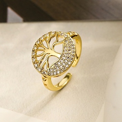 Плоский Круглый Манжеты из латуни с микро паве кубический цирконий для женщин, плоско-круглые, размер США 8 (18.1 мм)