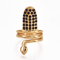 Реактивный Самолет Ионное покрытие (ip) 304 перстни из нержавеющей стали, со стразами, золотые, струя, Размер 3~5, 13~15 мм