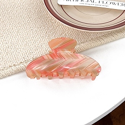 Лосось Полосатая тема акриловые заколки-коготь для волос, salmon, 82 мм