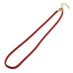 Красный Изготовление ожерелья из нейлонового миланского шнура, с латунной фурнитурой и карабинами из нержавеющей стали, золотые, долговечный, красные, 17.91~18.31 дюйм (45.5~46.5 см)