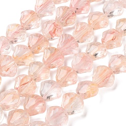 Misty Rose Inner Flower Handmade Lampwork Beads Strands, Shell Shape, Misty Rose, 11x12x7mm, Hole: 1mm, about 24pcs/strand, 10.24 inch(26cm)