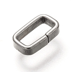Color de Acero Inoxidable Conectores de enlace rápido abiertos de acero inoxidable que no se deslustran, Rectángulo, color acero inoxidable, 304 mm, diámetro interior: 7x5x1.7 mm