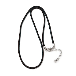 Темно-серый 2.5мм нейлоновый плетеный шнур для изготовления ожерелий, с латунными выводами и 304 застежками из лобстера из нержавеющей стали, долговечный, стойки покрытие, платина, темно-серый, 17.72 дюйм (45 см)