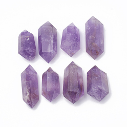 Amethyst Natural Amethyst Pointed Home Decorations, Display Decoration, Healing Stone Wands, for Reiki Chakra Meditation Therapy Decos, Hexagonal Prism, 59~80x20~35mm, about 16pcs/1000g