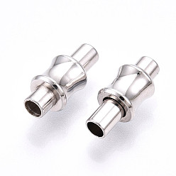 Платина 925 магнитные застежки из стерлингового серебра, колонка, платина, 13x7x7 мм, отверстие : 3 мм