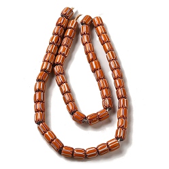 Оранжевый Непальские бусины лэмпворк ручной работы, шевронные бусины, колонка, оранжевые, 10~13x11~13 мм, отверстие : 2 мм, около 54~56 шт / нитка, 13.39~14.17'' (34~36 см)