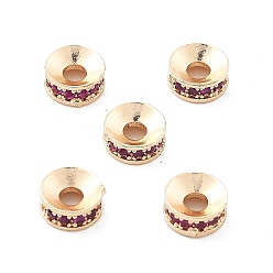 Light Gold Латунные микро проложить кубических циркония шарики прокладки, долговечный, стойки покрытие, плоско-круглые, золотой свет, 6x2.5 мм, отверстие : 2 мм