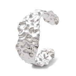 Platinum Brass Twist Cuff Bangles, Long-Lasting Plated, Lead Free & Cadmium Free, Platinum, Inner Diameter: 2-1/4 inch(5.7cm)