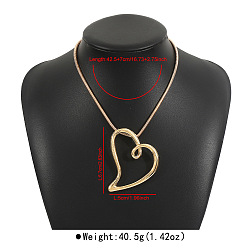 Золотой Подвеска в форме сердца из сплава ко Дню святого Валентина, круглая железная цепочка-змейка для женщин, золотые, 16.73 дюйм (42.5 см)