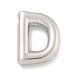 Letter D Стойки обшивки латунные подвески, долговечный, без свинца и без кадмия, буквенное очарование, Буква D, 22x17x5 мм, отверстие : 3x1.5 мм