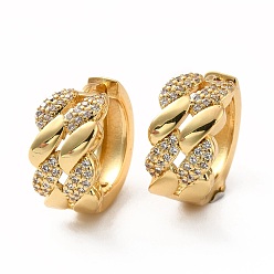 Настоящее золото 18K Серьги-кольца из прозрачного кубического циркония, массивные серьги на петлях из покрытой латуни с длительным сроком службы для женщин, без кадмия и без свинца, реальный 18 k позолоченный, 17x18x9 мм, штифты : 1 мм