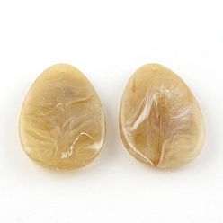 Темный Хаки Большие подвески из акрила в форме капли из акрила, Темный хаки, 55x35x10 мм, Отверстие : 2 мм , около 38 шт / 500 г