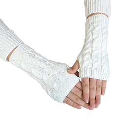 Белый 1 пара нейлоновых теплых перчаток без пальцев, перчатки с полупальцами, белые, 200x70x10 мм