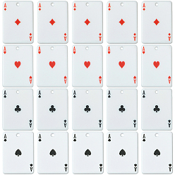 (52) Непрозрачная лаванда 24 шт 4 стили подвески из смолы, игральная карта в форме туза, разноцветные, 36x25.5x2 мм, отверстие : 2 мм, 6 шт / стиль