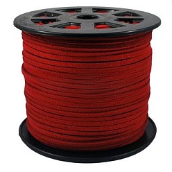 Темно-Красный Замша Faux шнуры, искусственная замшевая кружева, темно-красный, 5x1.5 мм, 100 ярдов / рулон (300 футов / рулон)