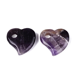 Аметист Подвески из натурального полосатого аметиста, сердце прелести, 30~30.5x29~30x8~8.5 мм, отверстие : 6~6.5 мм