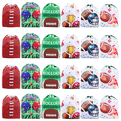 (52) Непрозрачная лаванда 24 шт 6 стиль регби полиэстер затягивающийся шнурок рюкзак сумки для хранения, прямоугольные сумки для лакомств, сумки для подарков, для йоги на открытом воздухе для путешествий и спорта, разноцветные, 34.8x27x0.7 см, 4 шт / стиль