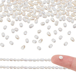 Бежевый 1 нити натуральных культивированных пресноводных жемчужных бусин, картофель, бежевые, 3.5~6x3~4 мм, отверстие : 0.7 мм, около 60 шт / нитка, 13.58 дюйм ~ 13.98 дюйм (34.5 см ~ 35.5 см)