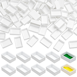 Белый 100пластиковые пустые емкости для акварели, для краски палитры, белые, 29.5x18.5x9.6 мм, внутренний диаметр: 26.5x16 мм, мощность: 3.2мл