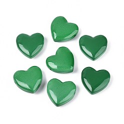 Средний Морско-зеленый Окрашенные и нагретые искусственные нефритовые стеклянные бусины, сердце, средний морской зеленый, 24x24.5x9~9.5 мм, отверстие : 1.6 мм